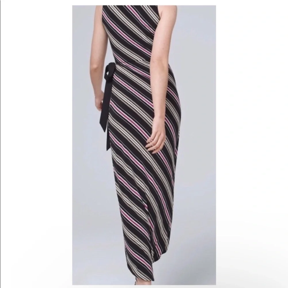 White House Black Market striped wrap maxi dress